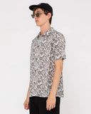 RUSTY Batik Short Sleeve Shirt - Oat