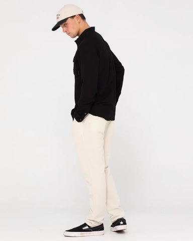 Rusty Linen Workwear Long Sleeve Shirt -Black
