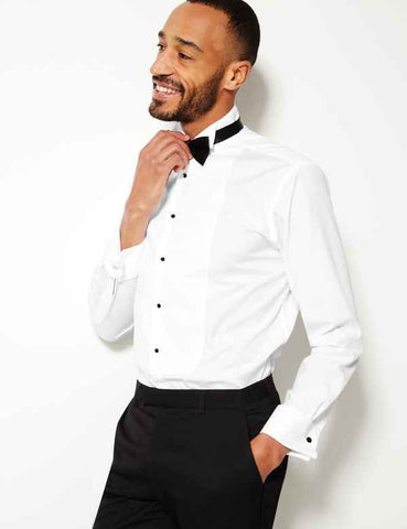 VARCE YORK 1149 WING COLLAR FRENCH CUFF Dinner Shirt - White