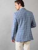 Hardy Amies SPJ005 Light Blue Check Sports Coat