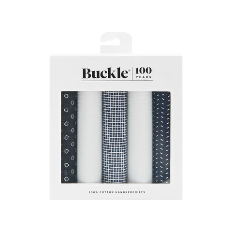 Buckle Cotton 5 Pack Handkerchief