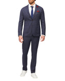 Van Heusen WOOL TWIN CHECK SUIT JACKET - Navy/Brown Plaid