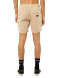 Rusty Overtone Elastic Linen Shorts - Humus