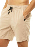 Rusty Overtone Elastic Linen Shorts - Humus