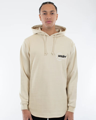 WNDRR Upstaged Curved Hem Hood Sweat - Tan