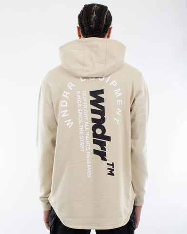 WNDRR Upstaged Curved Hem Hood Sweat - Tan