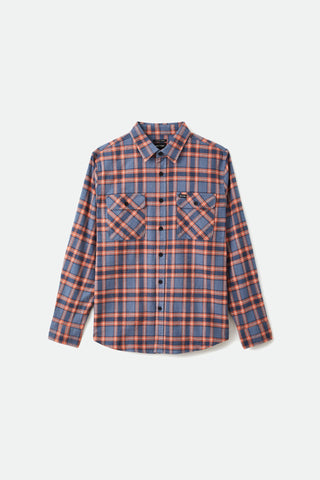 BRIXTON BOWERY STRETCH X L/S FLANNEL SHIRT - Slate Blue