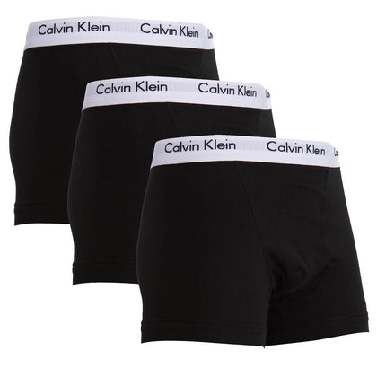 CK BU2664 COTTON STRETCH 3 PACK LOW RISE TRUNK - ALL BLACK 001