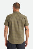 Brixton CHARTER PRINT Short Sleeve Woven - Military Olive/Navy