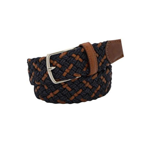 Buckle MONTEREY 35mm Plaited Belt - Navy/Tan