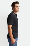 BRIXTON Proper S/S Jersey Polo Knit - Black/White