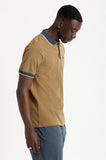 BRIXTON Proper S/S Polo Knit - Olive/Washed Navy