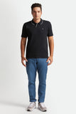 BRIXTON Proper S/S Jersey Polo Knit - Black/White