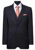 FERRARI FORMALWEAR BARNEY CHARCOAL SELF STRIPE LOUNGE HIRE SUIT