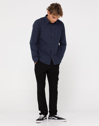 Rusty Work Horse Long Sleeve Shirt - Navy