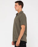 Rusty Overtone Short Sleeve Linen Shirt - Savanna