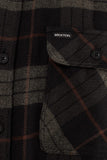BRIXTON Bowery Long Sleeve Flannel Shirt - Black Charcoal