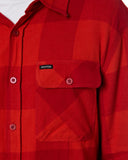 BRIXTON LW BOWERY LS FLANNEL SHIRT - Crimson/Aurora Red