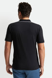 BRIXTON Proper S/S Jersey Polo Knit - Black/White