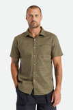 Brixton CHARTER PRINT Short Sleeve Woven - Military Olive/Navy