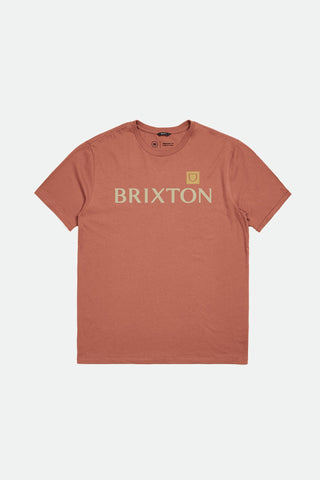 BRIXTON Alpha Shield Tee - Apricot Jam