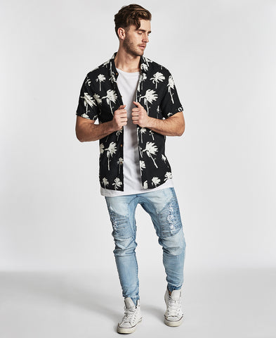 KISS CHACEY PARADISE SS CASUAL SHIRT BLACK