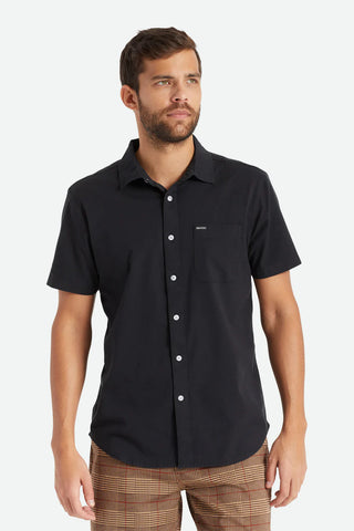 Brixton CHARTER OXFORD S/S WOVEN - Black