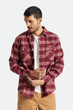 BRIXTON BOWERY STRETCH L/S UTILITY FLANNEL - Crimson