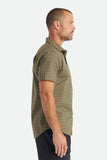 Brixton CHARTER PRINT Short Sleeve Woven - Military Olive/Navy