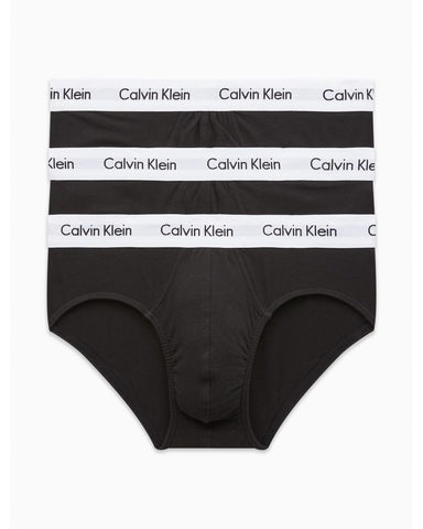 Calvin Klein 2661 COTTON STRETCH 3-PACK HIP BRIEF - Black B001