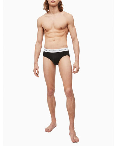Calvin Klein 2661 COTTON STRETCH 3-PACK HIP BRIEF - Black B001