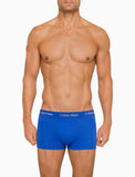 CK BU2664 COTTON STRETCH 3 PACK LOW RISE TRUNK - BLACK/BLUE SHADOW/COBALT BLUE