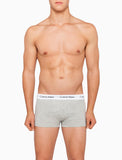 CK BU2664 COTTON STRETCH 3 PACK LOW RISE TRUNK - BLACK/WHITE/GREY
