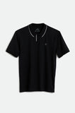 BRIXTON Proper S/S Jersey Polo Knit - Black/White