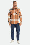 BRIXTON BOWERY L/S FLANNEL - Mocha Plaid
