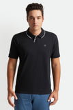 BRIXTON Proper S/S Jersey Polo Knit - Black/White